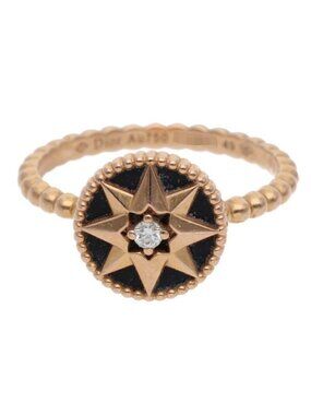 Dior Rose Des Vents 18k Pink Gold Diamond Oniki Sling No 8.5 49 Ring